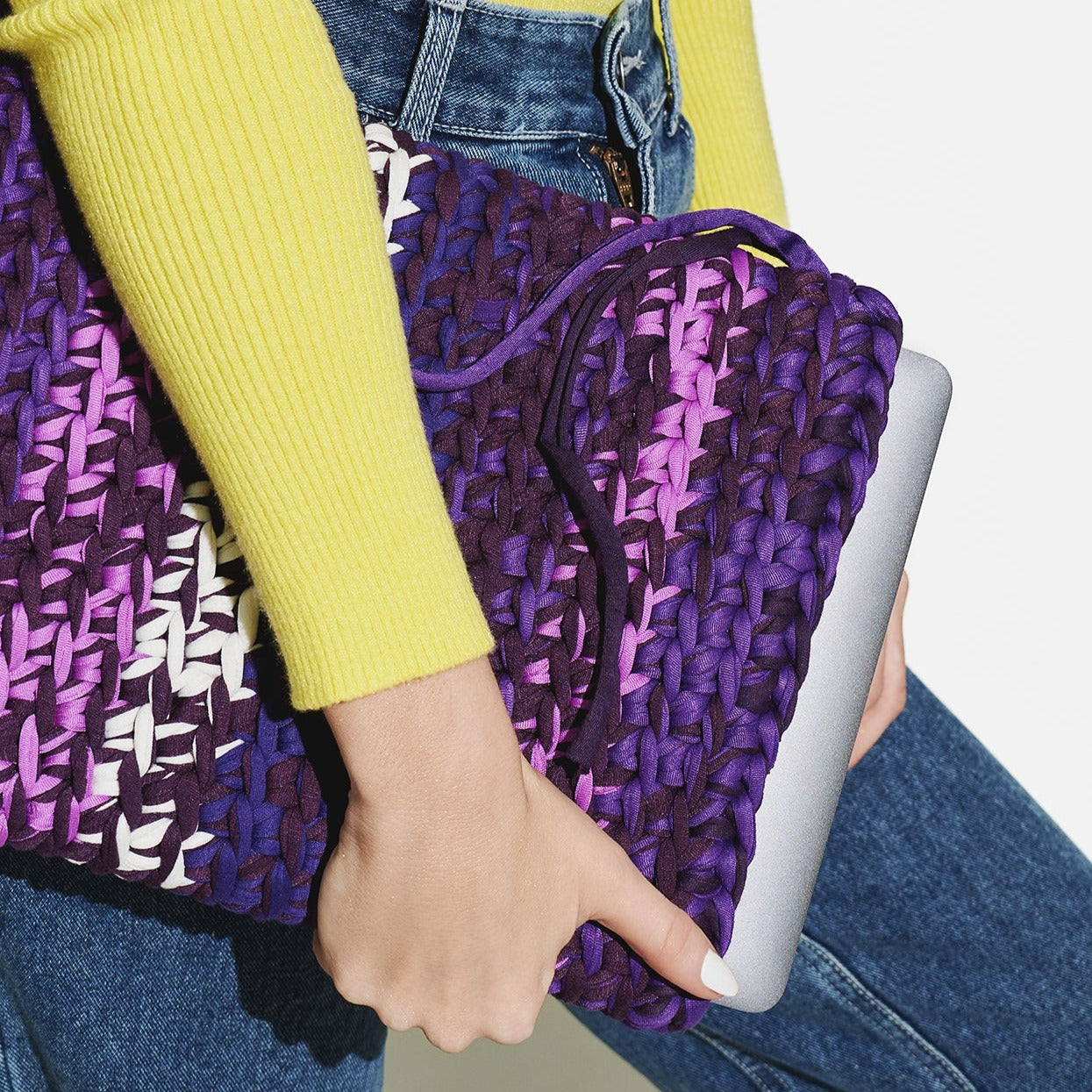 The laptop sleeve in purple