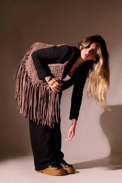 The maxi ikigai tote in hardwood