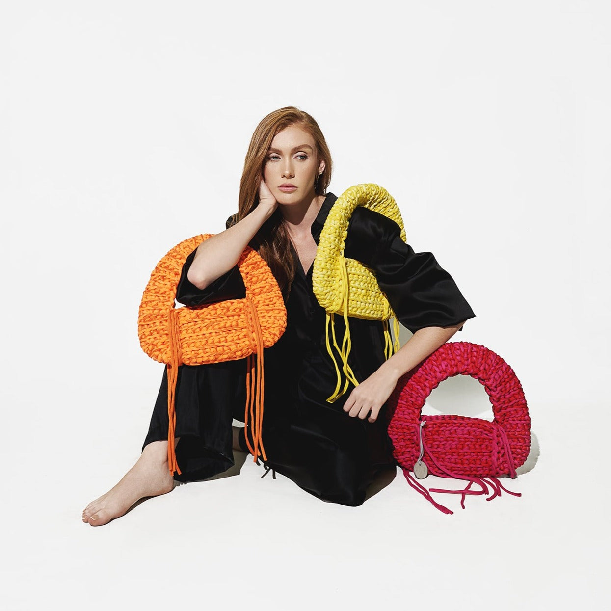 The mini bag in solid orange