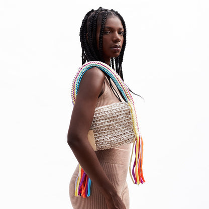 The iconic bag in white rainbow